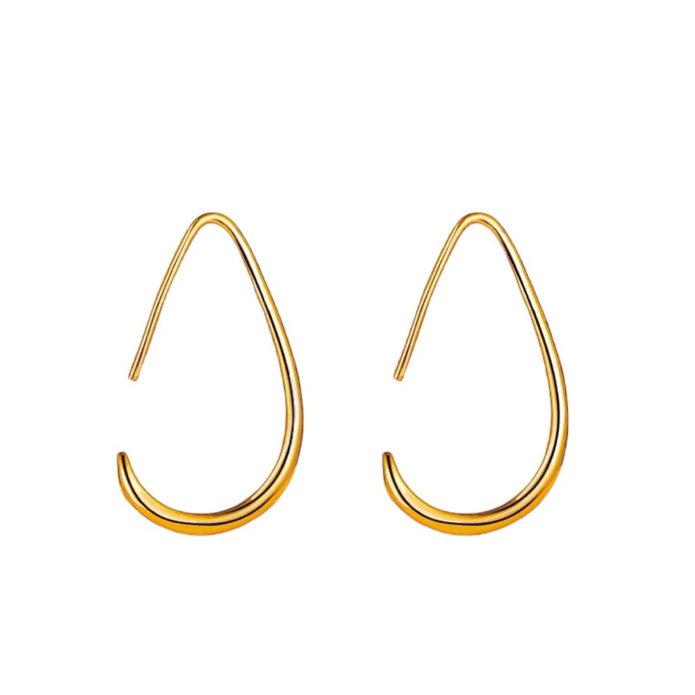 Gold Drop Hoop Earrings